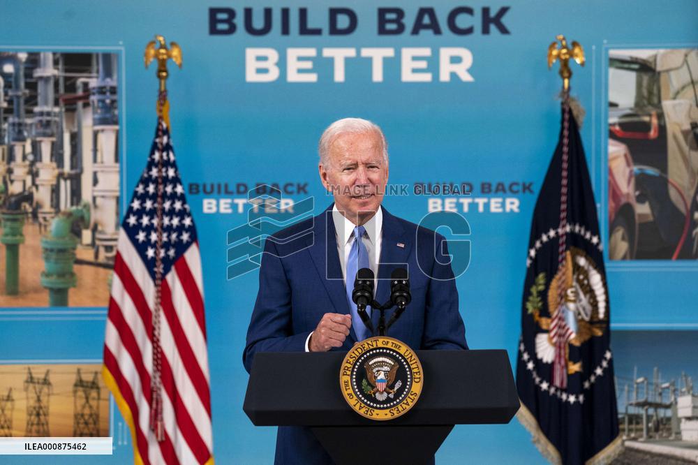 US President Joe Biden delivers remarks on the September jobs report