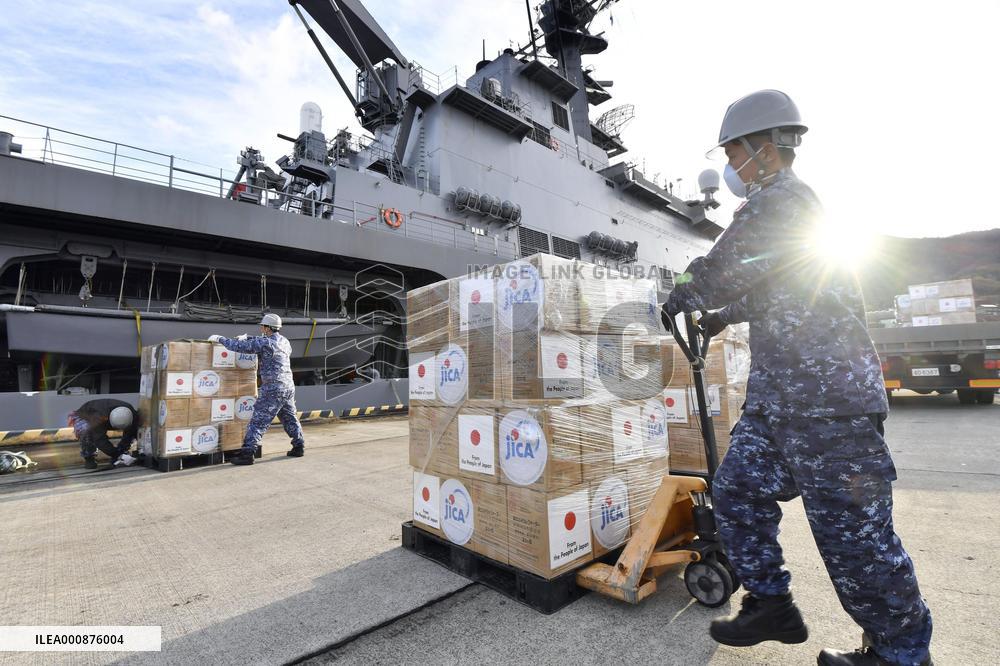Relief supplies bound for Tonga
