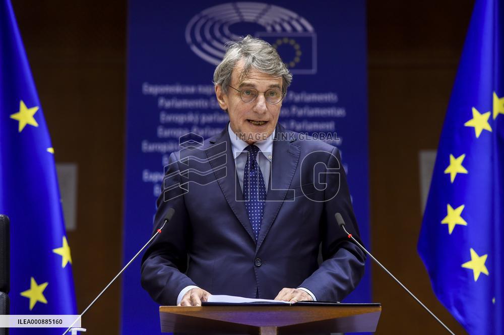BELGIUM-BRUSSELS-EU-PARLIAMENT-PRESIDENT-DAVID SASSOLI-PASSING AWAY