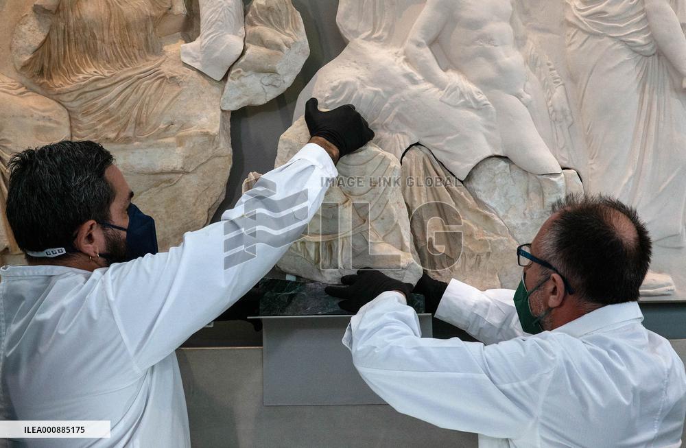 GREECE-ATHENS-PARTHENON FRIEZE-FRAGMENT-ITALY-RETURN