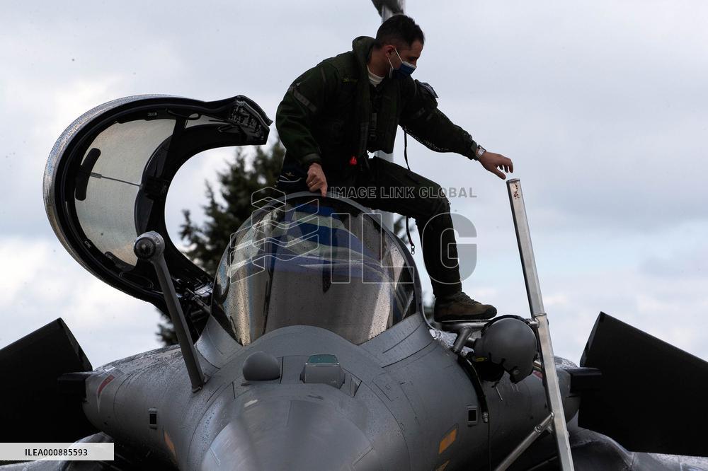 GREECE-TANAGRA-RAFALE FIGHTER JETS-RECEIVING