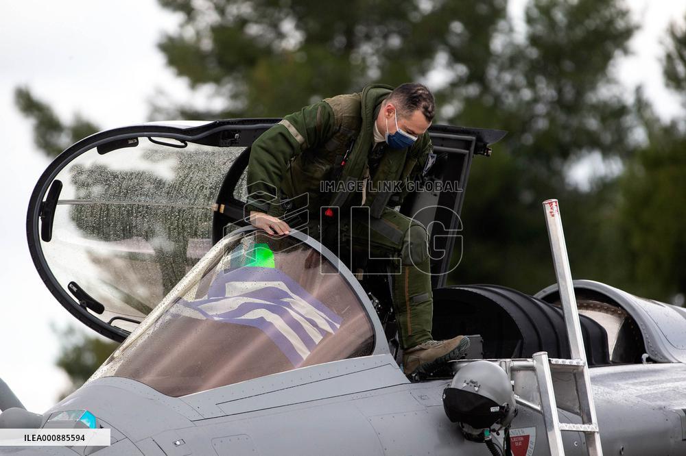 GREECE-TANAGRA-RAFALE FIGHTER JETS-RECEIVING