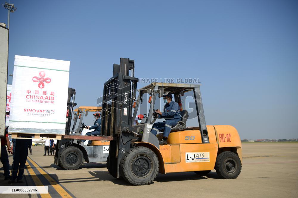 LAOS-VIENTIANE-CHINA-COVID-19-VACCINE-ARRIVAL