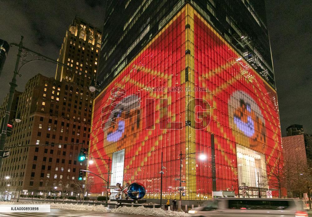 U.S.-NEW YORK-CHINESE NEW YEAR CELEBRATION-LIGHT PROJECTION