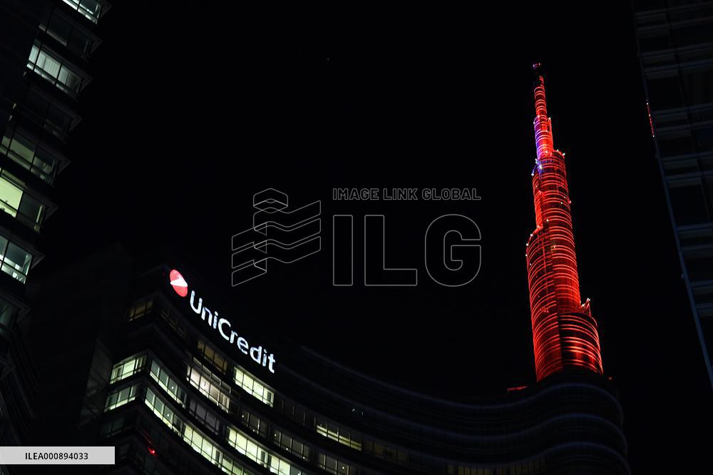 ITALY-MILAN-CHINESE LUNAR NEW YEAR-UNICREDIT TOWER-ILLUMINATION