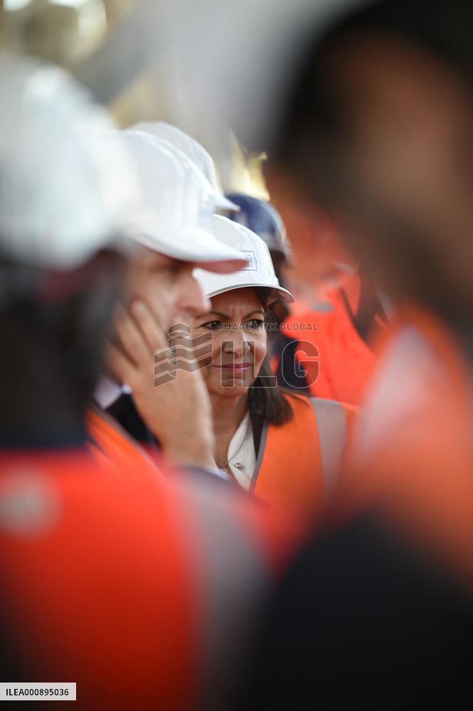Macron Visits Olympic Village Construction Site - St Ouen