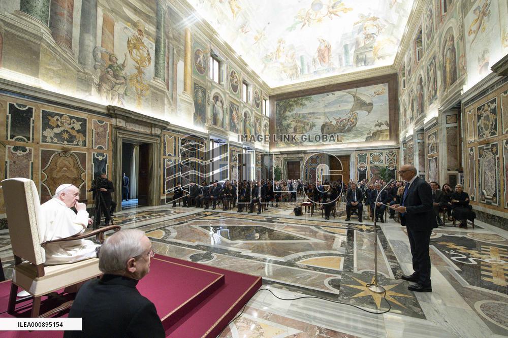 Pope Francis During In A Audience - Vatican