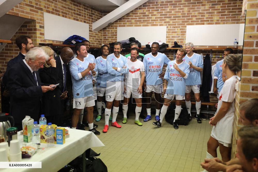 President Macron At Gala Match Of The Variétés Club De France - Poissy