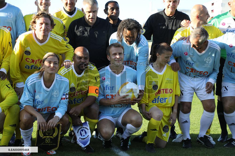 President Macron At Gala Match Of The Variétés Club De France - Poissy