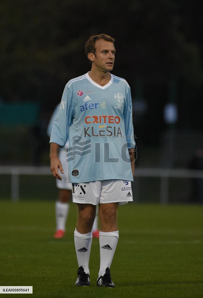 President Macron At Gala Match Of The Variétés Club De France - Poissy