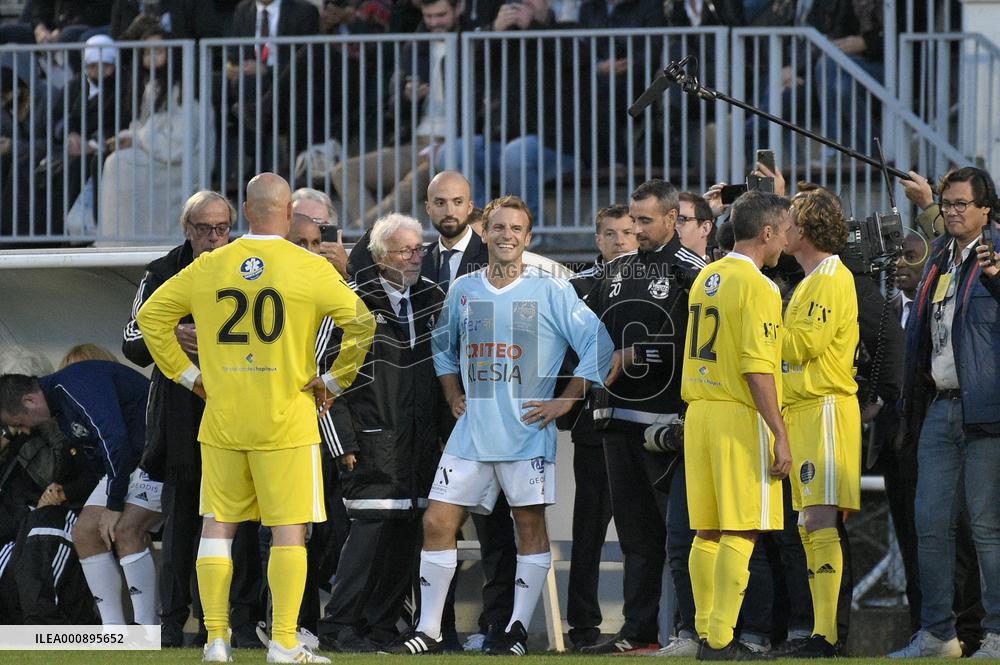 President Macron At Gala Match Of The Variétés Club De France - Poissy
