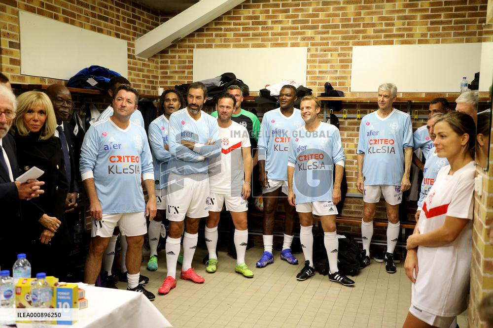 Macron Prepares To play A Football Match - Poissy