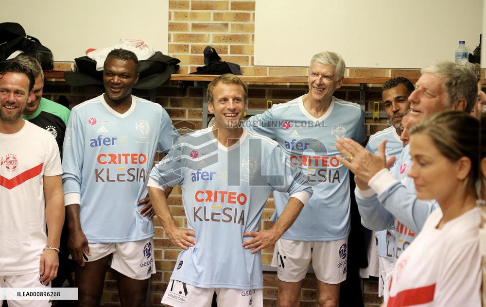 Macron Prepares To play A Football Match - Poissy