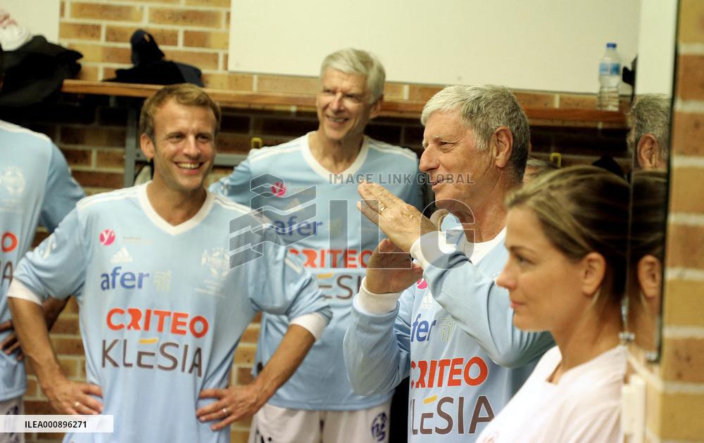 Macron Prepares To play A Football Match - Poissy