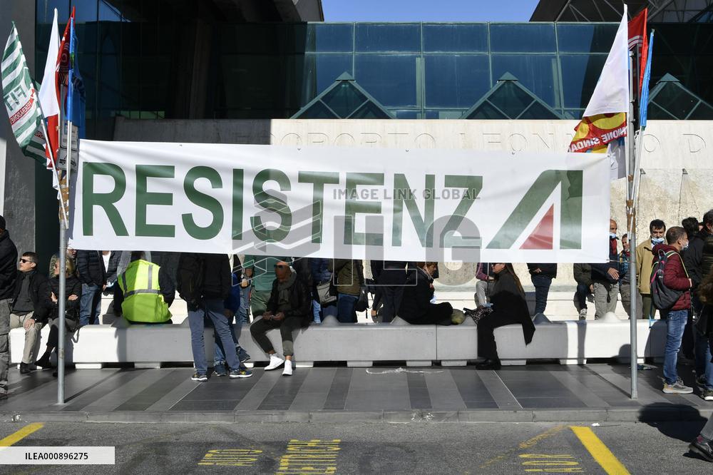 Alitalia Employees Protest - Fiumicino
