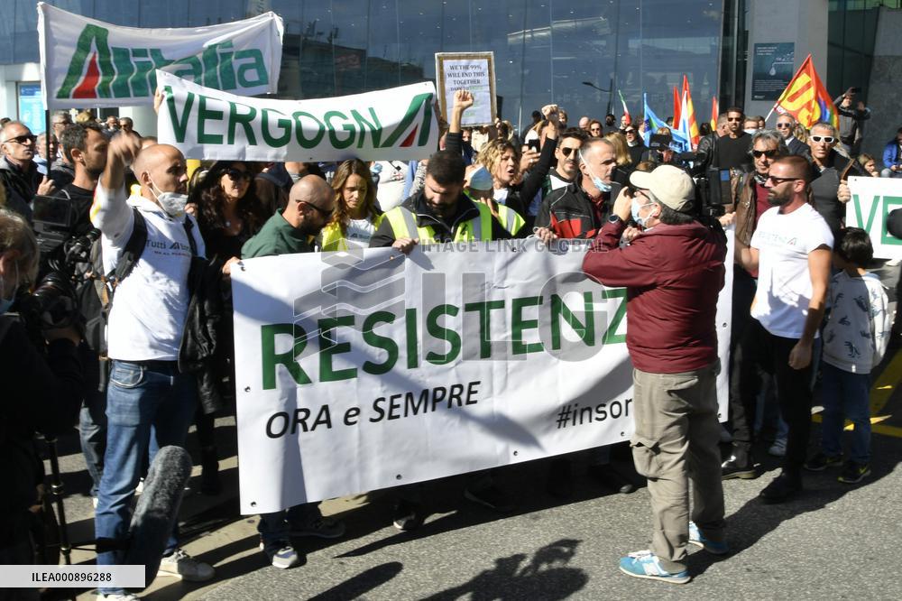 Alitalia Employees Protest - Fiumicino