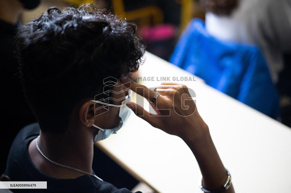 Jean-Michel Blanquer visits a high school on the eve of the national hommage for Samuel Paty - Paris