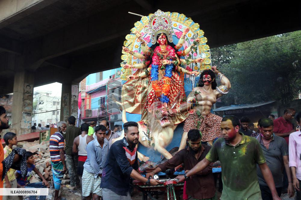 Durga Puja Ends With Immersion Of Idols - Bangladesh