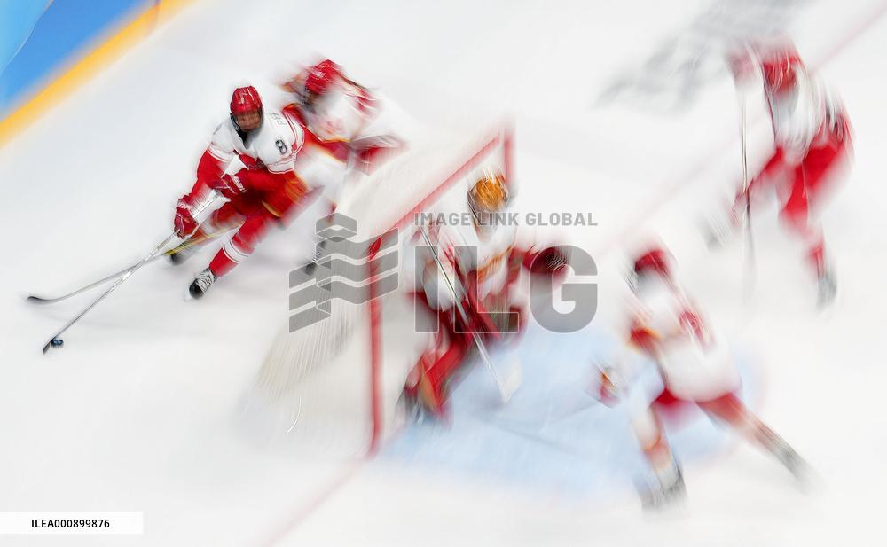 (XHTP) (BEIJING2022)CHINA-BEIJING-OLYMPIC WINTER GAMES-ICE HOCKEY-WOMEN'S PRELIMINARY-CHINA VS DENMARK
