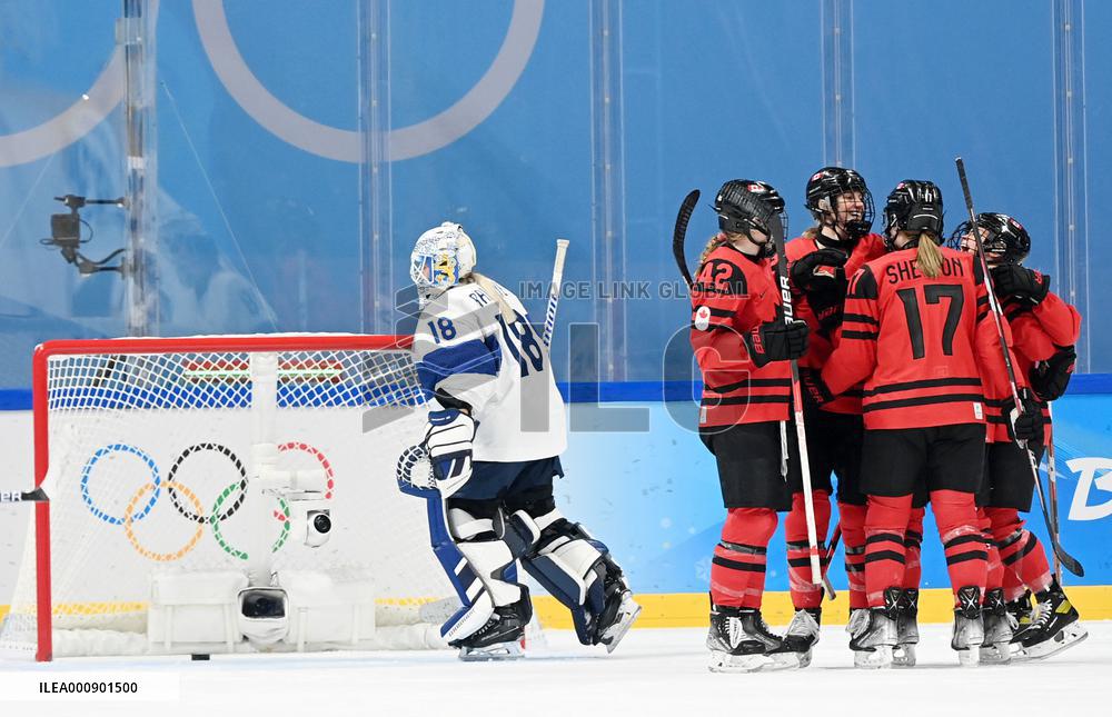 (BEIJING2022)CHINA-BEIJING-OLYMPIC WINTER GAMES-ICE HOCKEY-WOMEN'S PRELIMINARY-CANADA VS FINLAND