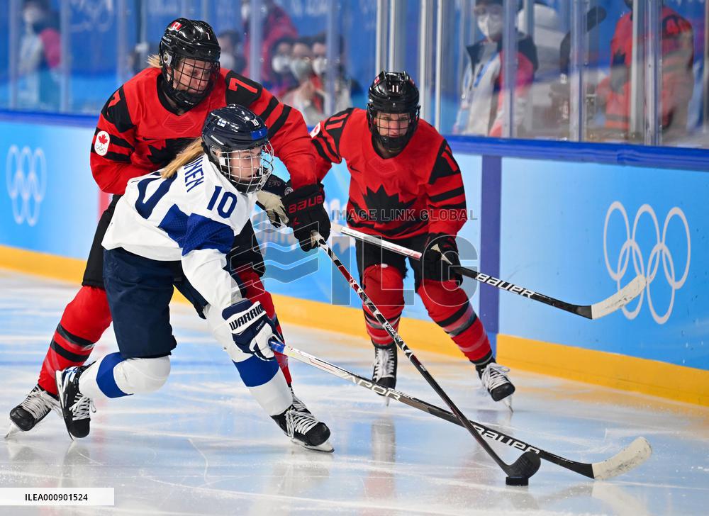 (BEIJING2022)CHINA-BEIJING-OLYMPIC WINTER GAMES-ICE HOCKEY-WOMEN'S PRELIMINARY-CANADA VS FINLAND