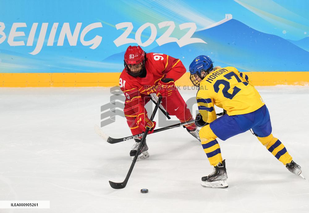 (BEIJING2022)CHINA-BEIJING-OLYMPIC WINTER GAMES-ICE HOCKEY-WOMEN'S PRELIMINARY-CHINA VS SWEDEN (CN)