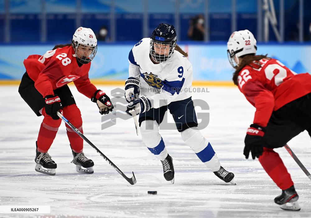 (BEIJING2022)CHINA-BEIJING-OLYMPIC WINTER GAMES-ICE HOCKEY-WOMEN'S PRELIMINARY-SWITZERLAND VS FINLAND (CN)