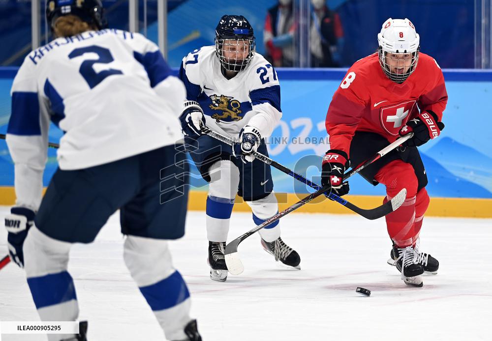 (BEIJING2022)CHINA-BEIJING-OLYMPIC WINTER GAMES-ICE HOCKEY-WOMEN'S PRELIMINARY-SWITZERLAND VS FINLAND (CN)