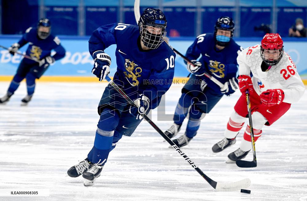 (BEIJING2022)CHINA-BEIJING-OLYMPIC WINTER GAMES-ICE HOCKEY-WOMEN'S PRELIMINARY-FIN VS ROC(CN)