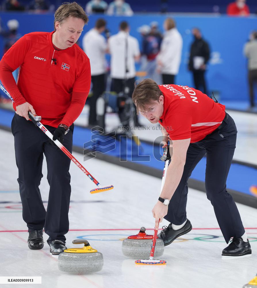 (BEIJING2022)CHINA-BEIJING-WINTER OLYMPIC GAMES-CURLING-MEN'S ROUND ROBIN-NOR vs SUI  (CN)