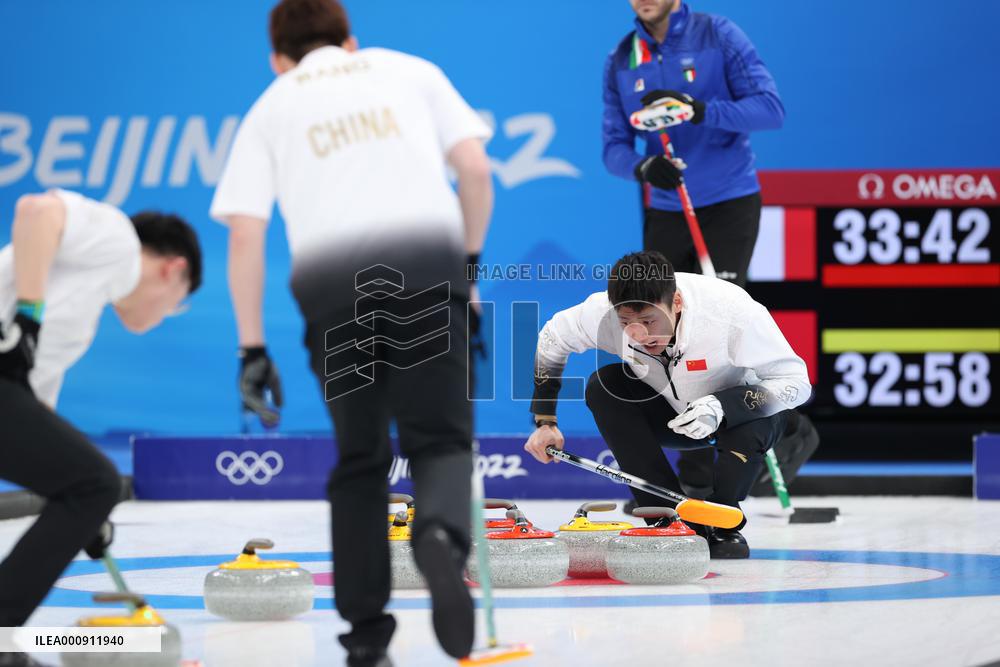 (BEIJING2022)CHINA-BEIJING-OLYMPIC WINTER GAMES-CURLING-MEN'S ROUND ROBIN SESSION-CHN VS ITA (CN)