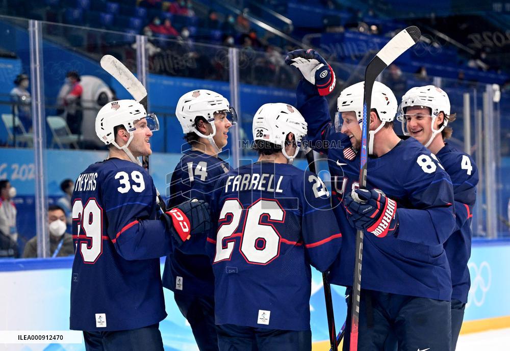(BEIJING2022)CHINA-BEIJING-OLYMPIC WINTER GAMES-ICE HOCKEY-MEN'S PRELIMINARY-U.S. VS CHINA (CN)