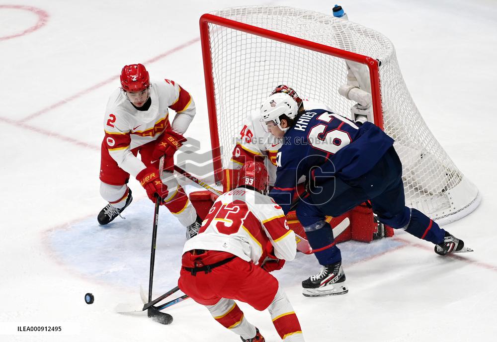 (BEIJING2022)CHINA-BEIJING-OLYMPIC WINTER GAMES-ICE HOCKEY-MEN'S PRELIMINARY-U.S. VS CHINA (CN)
