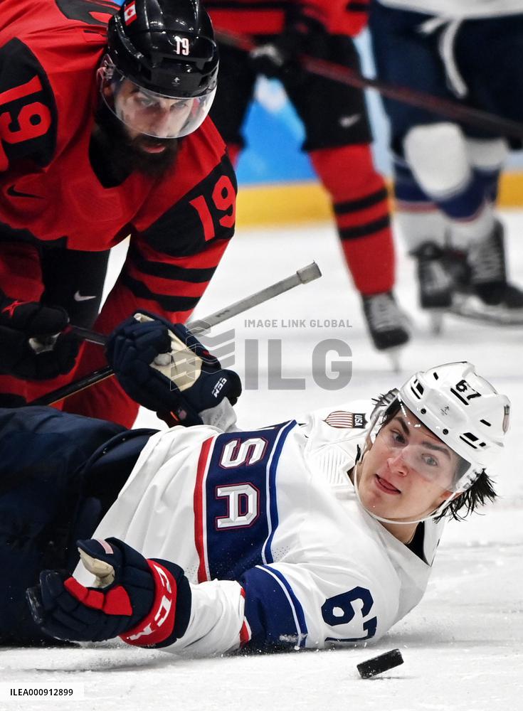 (BEIJING2022)CHINA-BEIJING-OLYMPIC WINTER GAMES-ICE HOCKEY-MEN'S PRELIMINARY-USA VS CAN (CN)