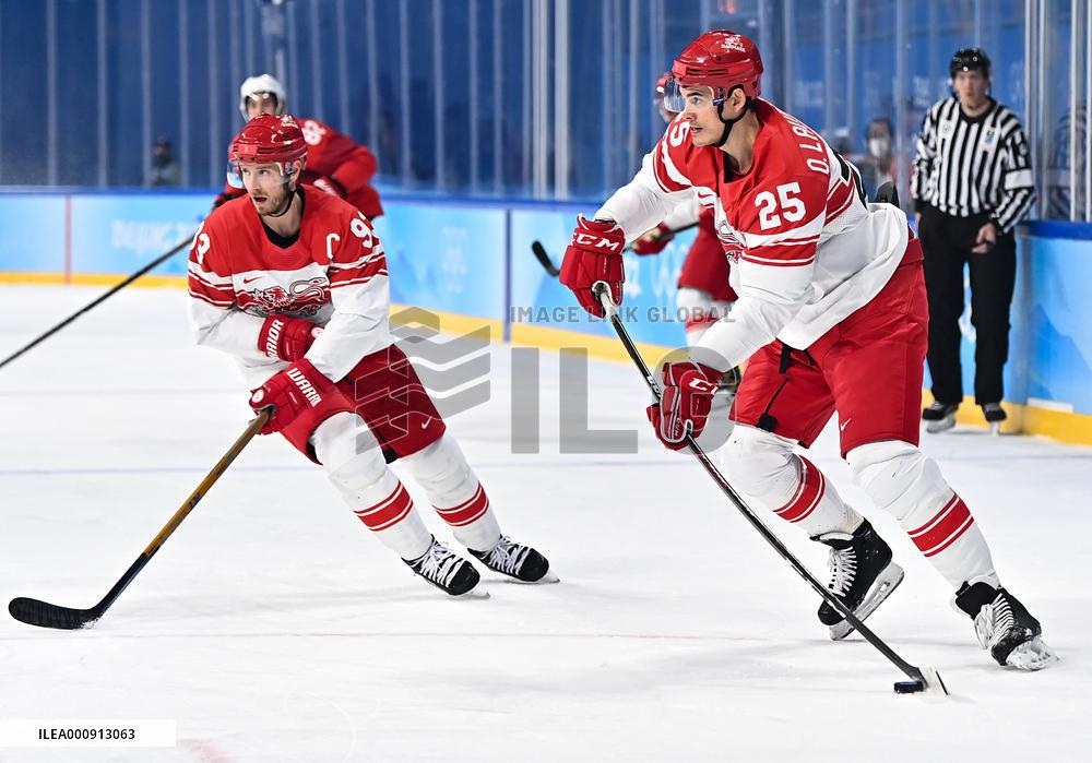 (BEIJING2022)CHINA-BEIJING-OLYMPIC WINTER GAMES-ICE HOCKEY-MEN'S PRELIMINARY-SUI VS DEN(CN)