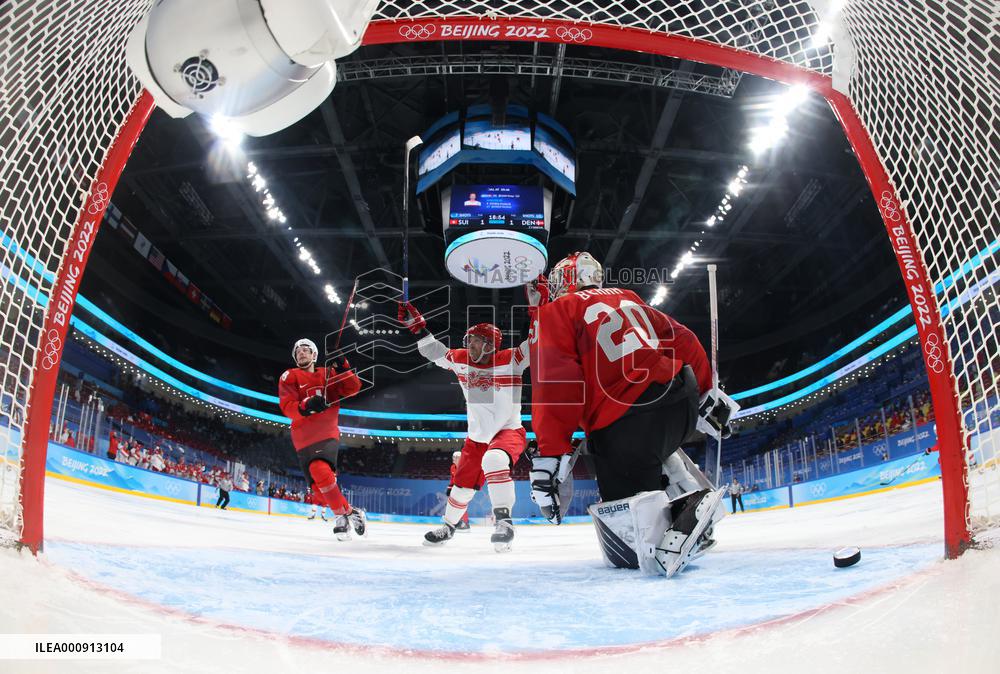 (BEIJING2022)CHINA-BEIJING-OLYMPIC WINTER GAMES-ICE HOCKEY-MEN'S PRELIMINARY-SUI VS DEN(CN)
