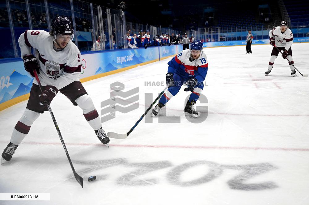(BEIJING2022)CHINA-BEIJING-OLYMPIC WINTER GAMES-ICE HOCKEY-MEN'S PRELIMINARY-SVK VS LAT(CN)
