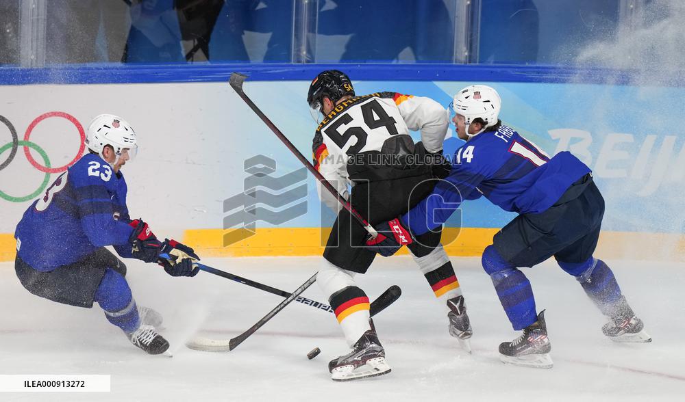(BEIJING2022)CHINA-BEIJING-OLYMPIC WINTER GAMES-ICE HOCKEY-MEN'S PRELIMINARY-USA VS GER(CN)
