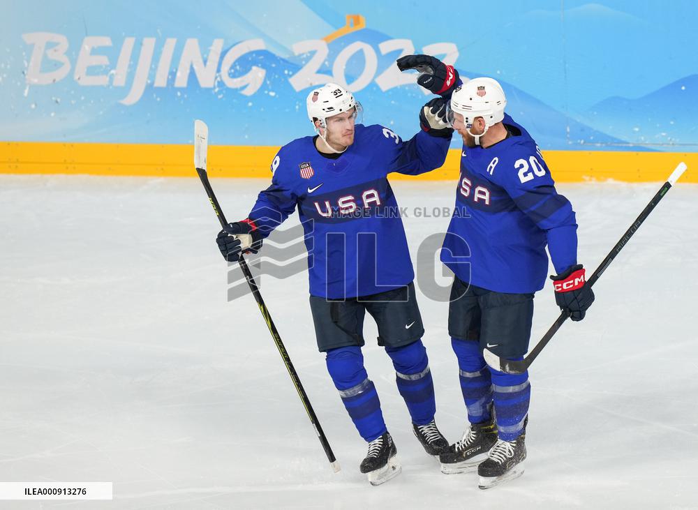 (BEIJING2022)CHINA-BEIJING-OLYMPIC WINTER GAMES-ICE HOCKEY-MEN'S PRELIMINARY-USA VS GER(CN)