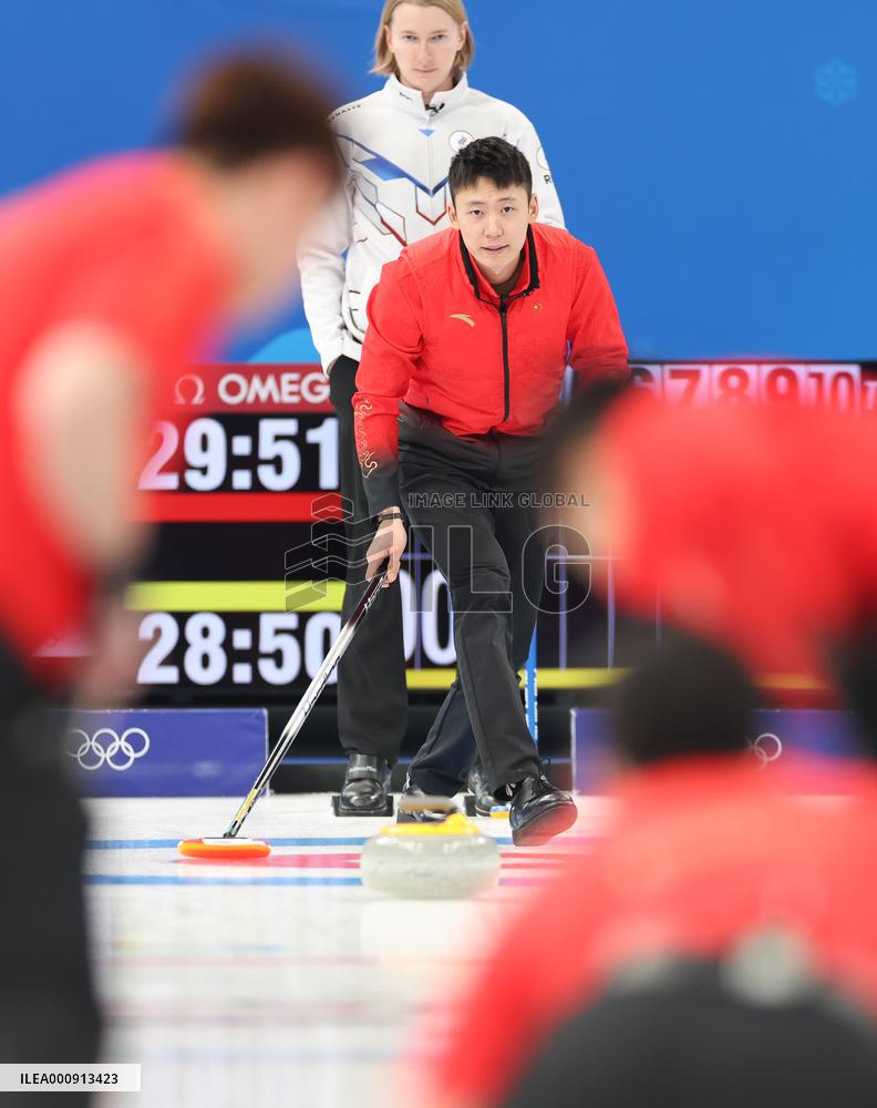 (BEIJING2022)CHINA-BEIJING-WINTER OLYMPIC GAMES-CURLING-MEN'S ROUND ROBIN-CHN VS ROC (CN)