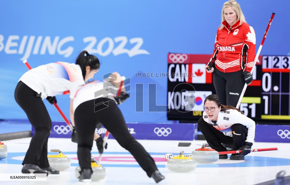 (BEIJING2022)CHINA-BEIJING-WINTER OLYMPIC GAMES-CURLING-WOMEN'S ROUND ROBIN-CAN vs KOR  (CN)