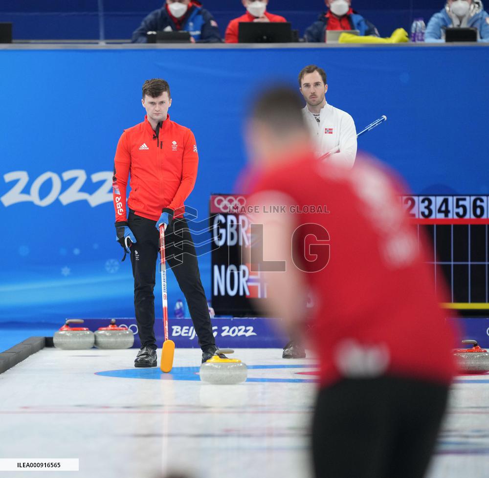(BEIJING2022)CHINA-BEIJING-WINTER OLYMPIC GAMES-CURLING-MEN'S ROUND ROBIN-GBR vs NOR (CN)