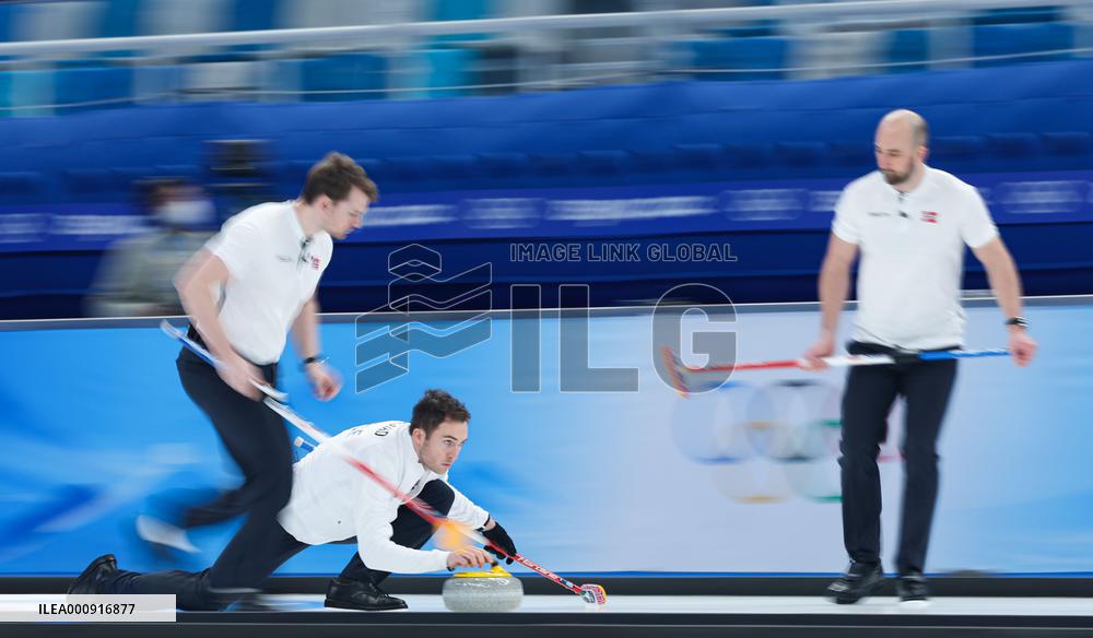 (BEIJING2022)CHINA-BEIJING-WINTER OLYMPIC GAMES-CURLING-MEN'S ROUND ROBIN-USA vs NOR  (CN)