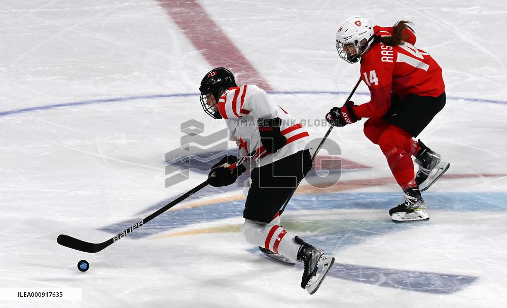 (BEIJING2022)CHINA-BEIJING-OLYMPIC WINTER GAMES-ICE HOCKEY-WOMEN'S PLAYOFF SEMIFINAL-CANADA VS SWITZERLAND (CN)