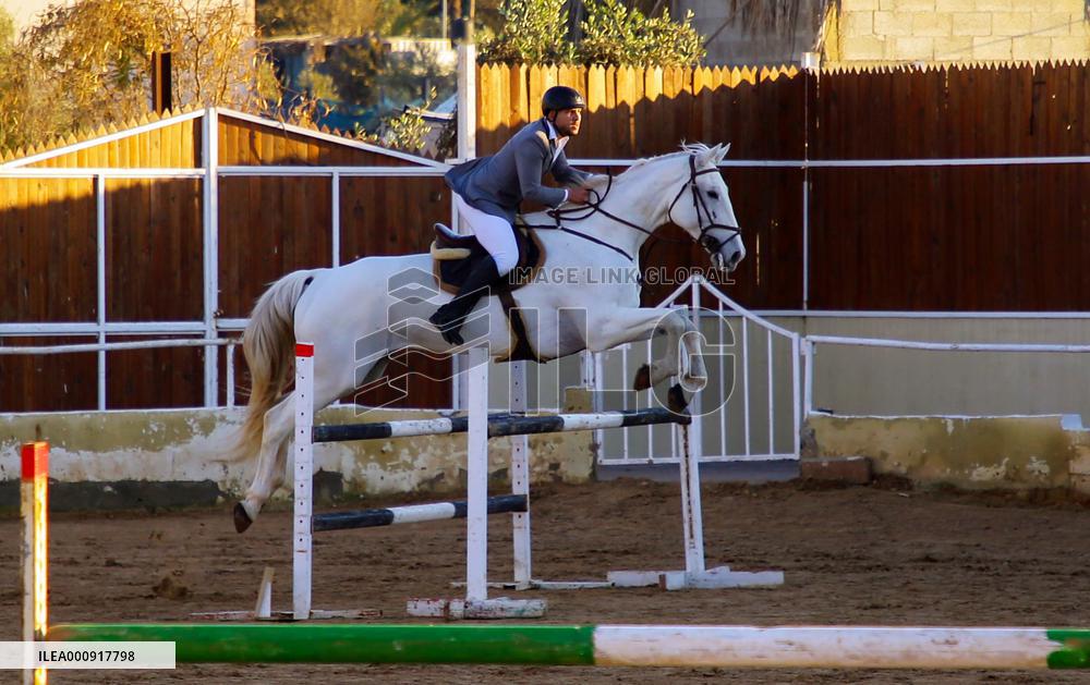 (SP)MIDEAST-GAZA CITY-EQUESTRIAN-COMPETITION