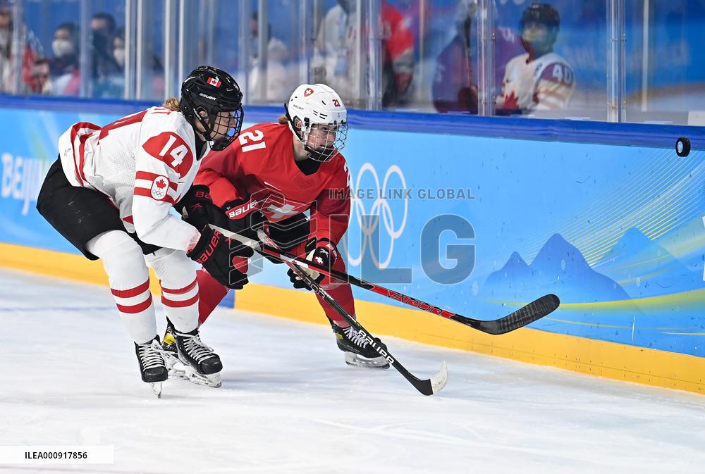 (BEIJING2022)CHINA-BEIJING-OLYMPIC WINTER GAMES-ICE HOCKEY-WOMEN'S PLAYOFF SEMIFINAL-CANADA VS SWITZERLAND (CN)