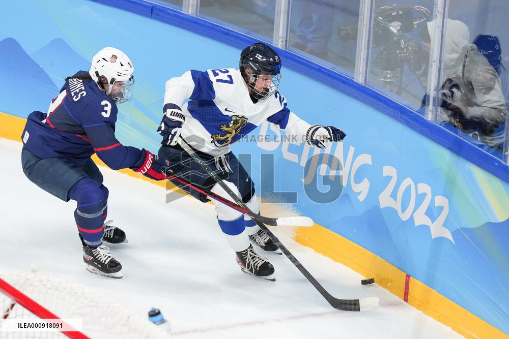(BEIJING2022)CHINA-BEIJING-OLYMPIC WINTER GAMES-ICE HOCKEY-WOMEN'S PLAYOFF SEMIFINAL-USA VS FIN(CN)