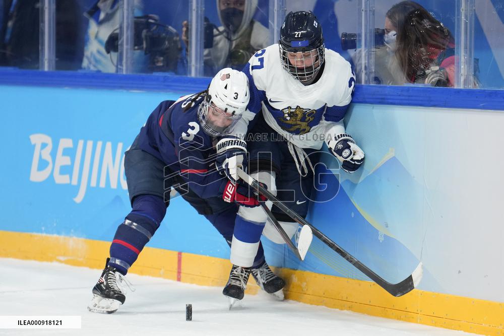 (BEIJING2022)CHINA-BEIJING-OLYMPIC WINTER GAMES-ICE HOCKEY-WOMEN'S PLAYOFF SEMIFINAL-USA VS FIN(CN)