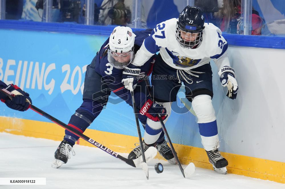 (BEIJING2022)CHINA-BEIJING-OLYMPIC WINTER GAMES-ICE HOCKEY-WOMEN'S PLAYOFF SEMIFINAL-USA VS FIN(CN)
