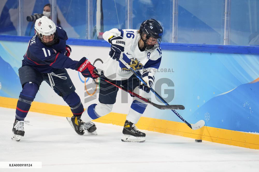 (BEIJING2022)CHINA-BEIJING-OLYMPIC WINTER GAMES-ICE HOCKEY-WOMEN'S PLAYOFF SEMIFINAL-USA VS FIN(CN)